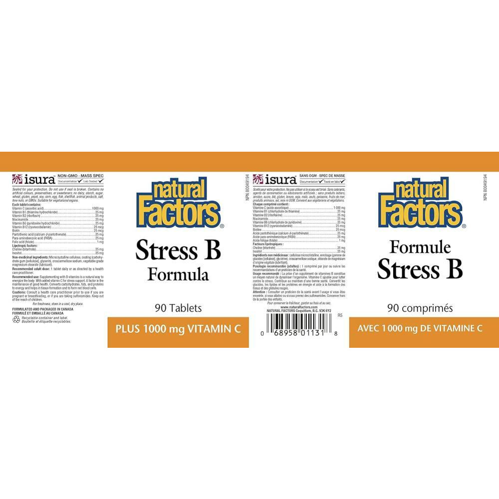 تركيبة ناتشورال فاكتورز للإجهاد ب، 90 قرصًا - 2