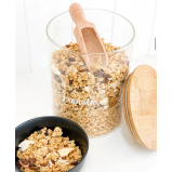 Honey Bee 3 Liter Multipurpose Airtight Round Glass with Bamboo Lid For Kitchen & Pantry - 3 miniature