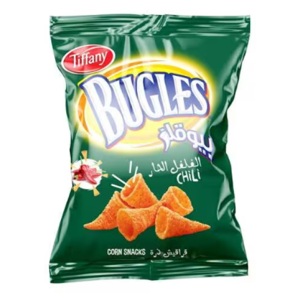 Tiffany bugles chili corn snacks 75gm