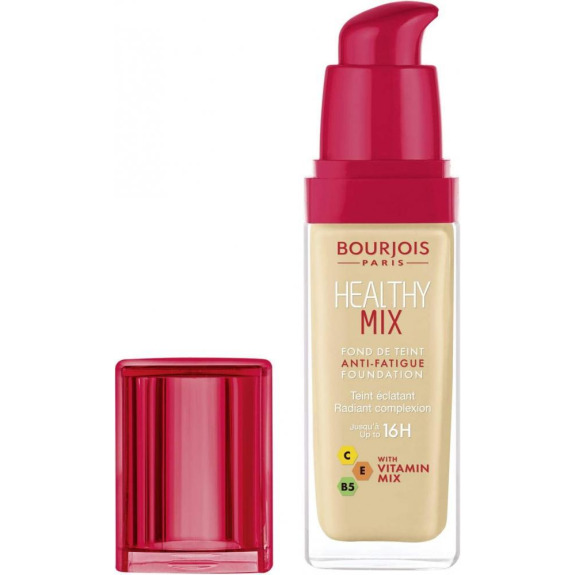 Bourjois / FOUNDATION ، مزيج صحي ، مضاد للتعب ، 51 لايت فانيلا ، 1.0 أونصة سائلة (30 مل)