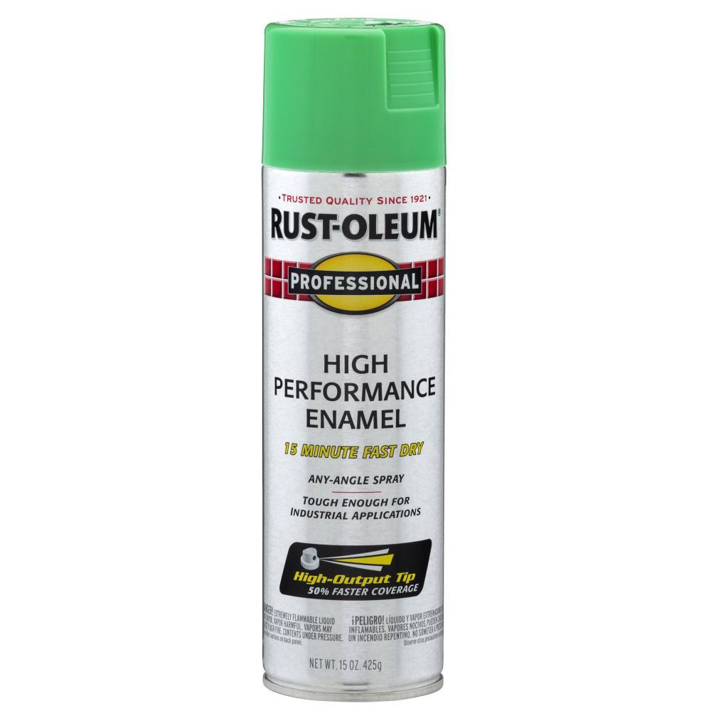 Rust-Oleum Professional High-Performance Enamel Spray Paint Safety Green 15 Oz. - 1