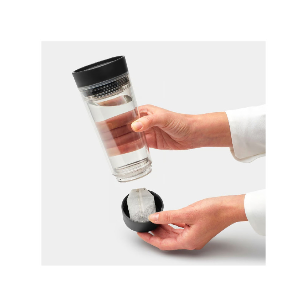 كوب شاي برابانتيا ميك آند تيك للسفر سعة 0.36 لتر، رمادي داكن - 5