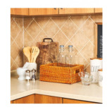 Homesmiths Copper Rattan Storage Bins With Handles Medium - 4 miniature