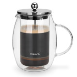 Fissman 1-Liter French Press Coffee Maker, Double Wall Borosilicate Glass BPA Free - 1 miniature