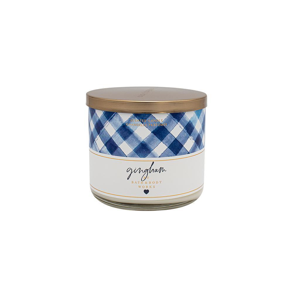 Bath & Body Works / Candles, Gingham, 3-wick, White - 1