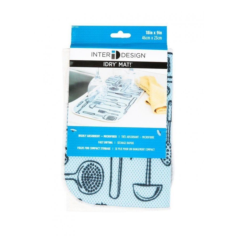 أدوات بساط المطبخ Idry من Inter DESIGN - مقاس صغير 45.72 سم × 22.86 سم أزرق عاجي - 1