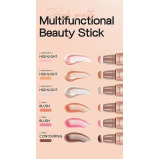 Mousse Liquid Blush For Cheeks Cream Face Blusher Stick with Sponge Palette Bronzer Highlighter Shape Moisturizing And Breathable Matte Finish H2 - 6 miniature