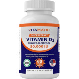 Vitamatic, Vitamin D3, 50,000 IU, 60 Vegetable Capsules - 1 miniature