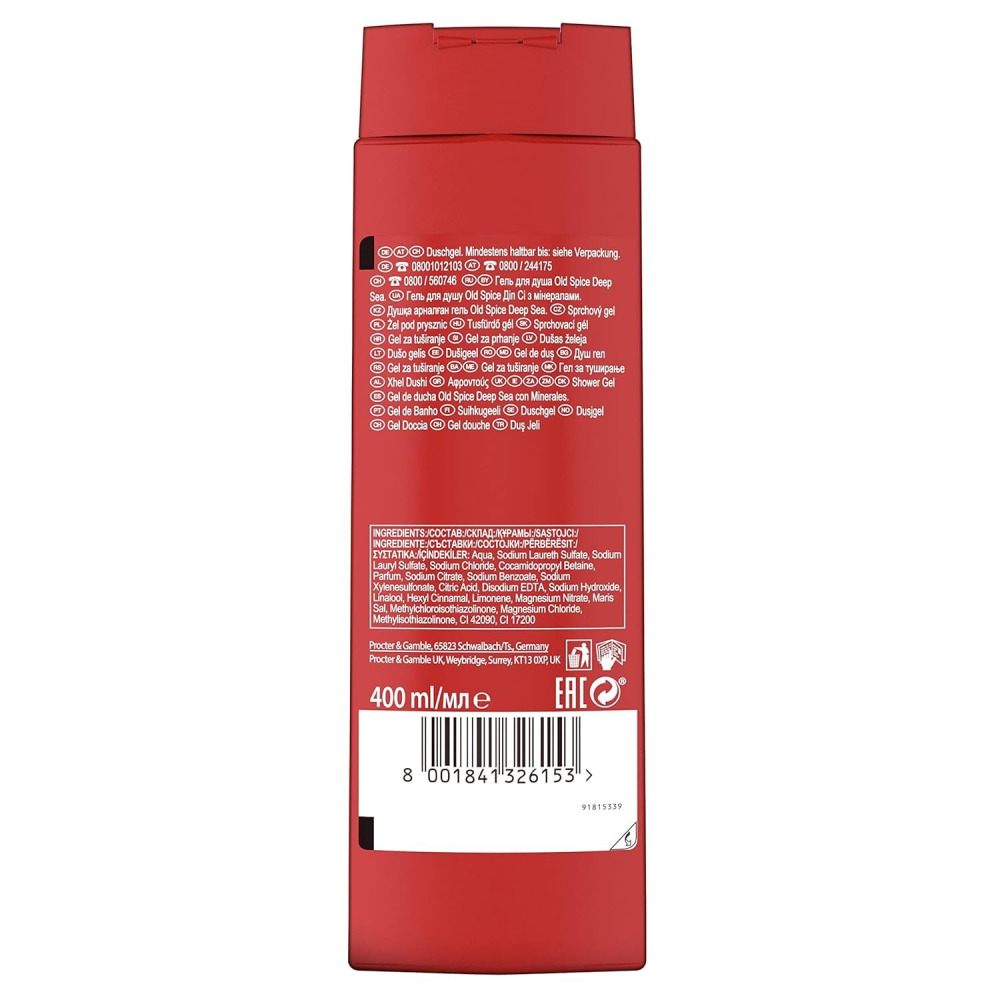 Old Spice, Gel de Ducha para Hombres, Deep Sea, 400 ml - 4