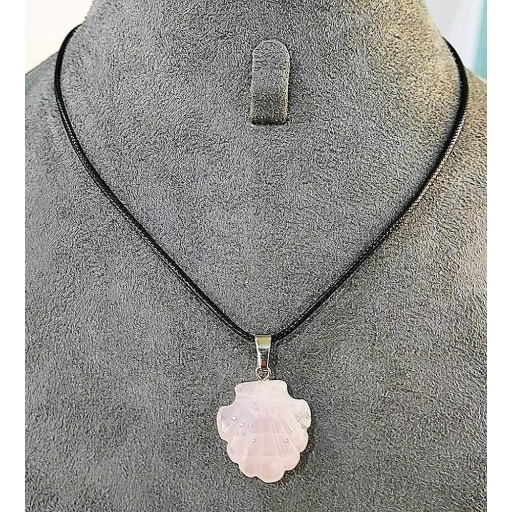 روز كوارتز شل على شكل قلادة الموضة - 2