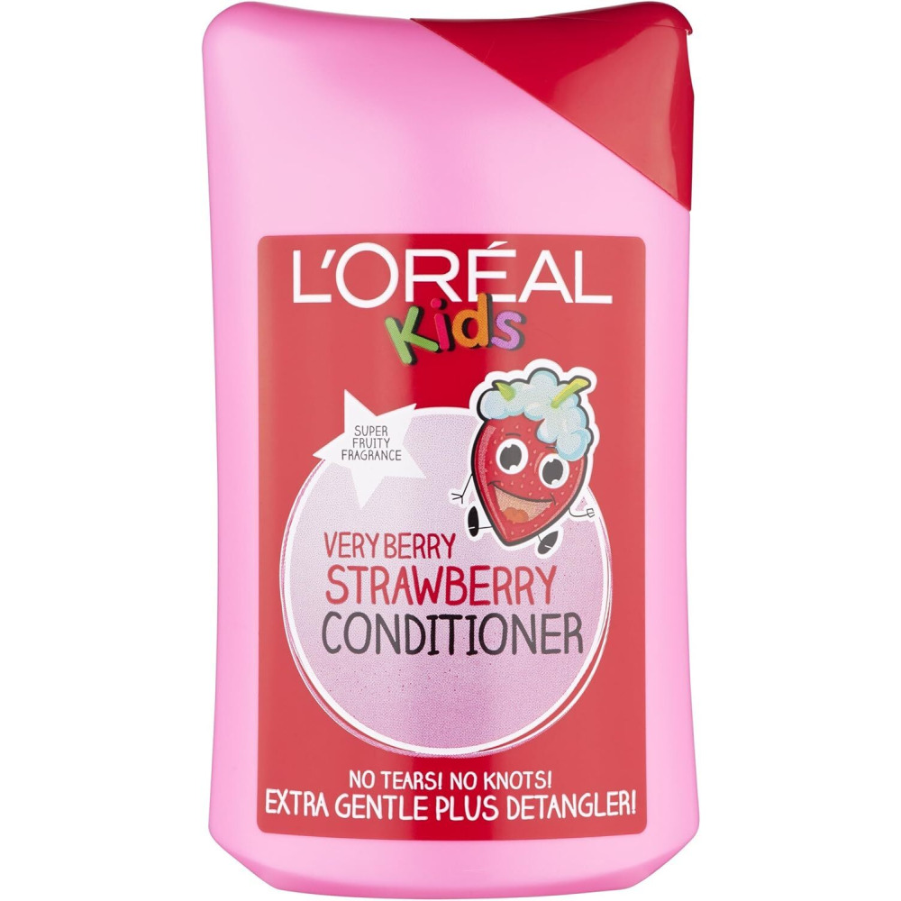 L'Oréal Paris Kids Hair Detangler Conditioner - Very Berry Strawberry (250ml) - Pack of 2 - 1