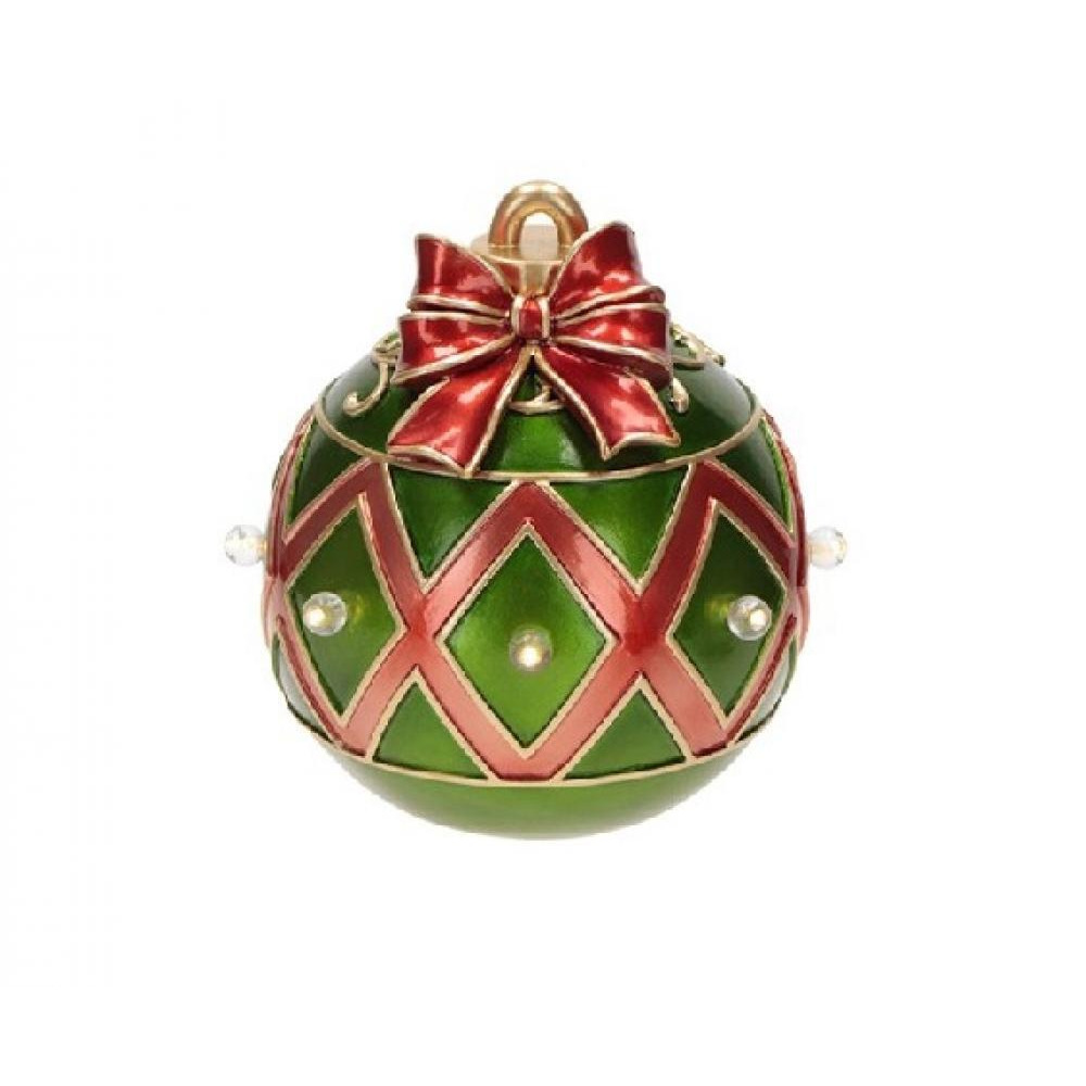 Christmas Creations Christmas Ball Poly With Led Lights Green 227178 - 1