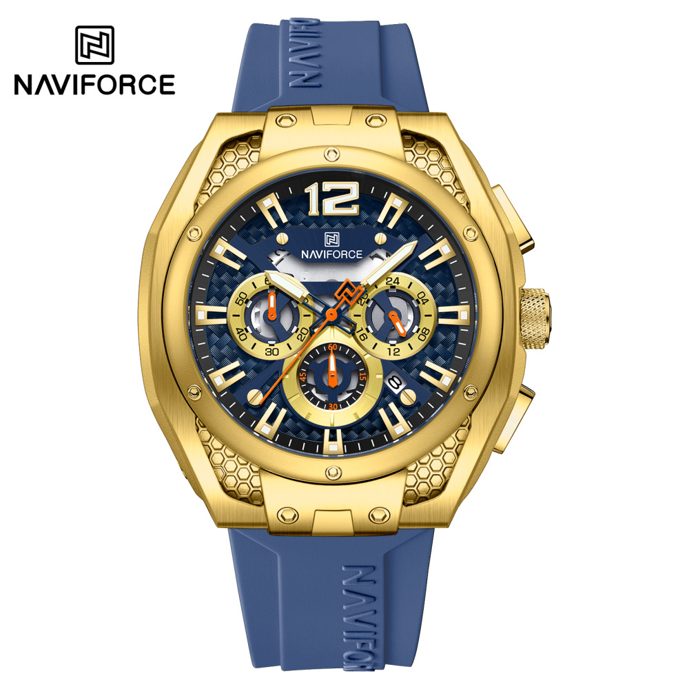 NAVIFORCE NF8063 New Multifunction Men's Quartz Watch Sleek Trendy Outdoor Sports Silicone Strap Waterproof Male Wristwatch - 1