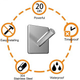 JEWJIO / Wall hooks, Heavy duty, Adhesive, Stainless steel - 4 miniature