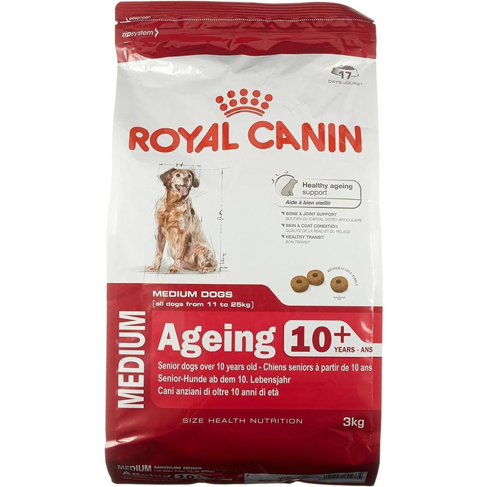 Royal Canin, Dry dog food, Medium dogs from 11 to 25 kg, Ageing 10+years, 105.8 oz (3 kg)  - 1
