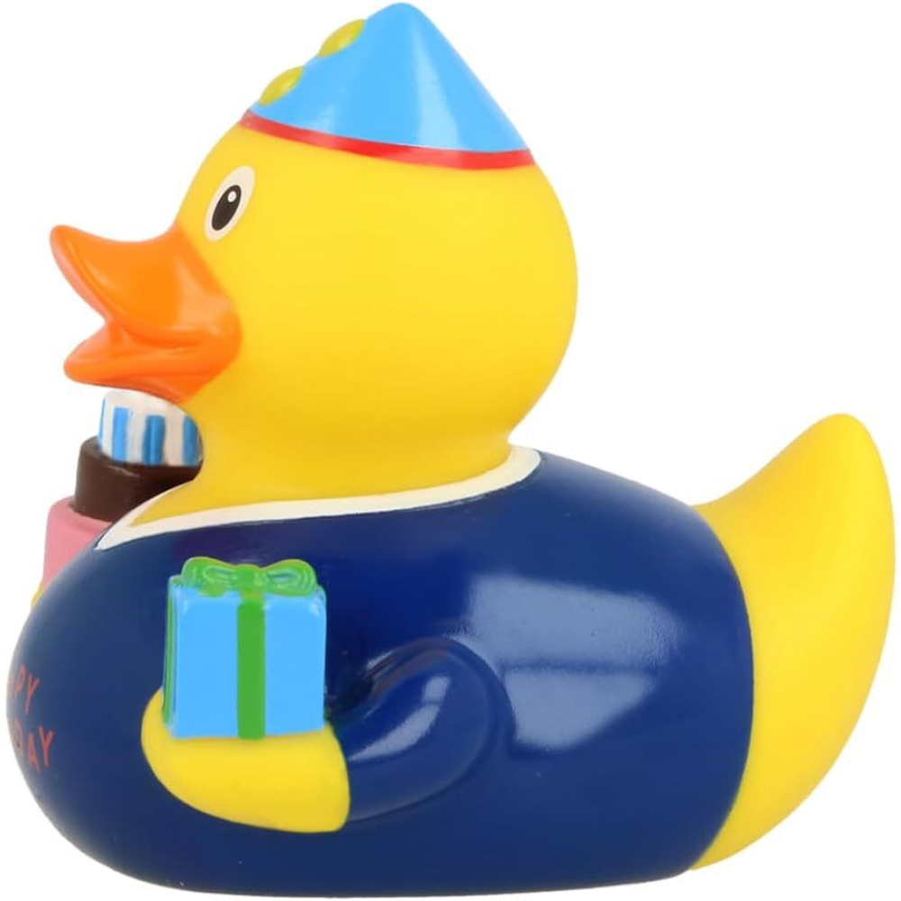 Lilalu Bath Toy Birthday Boy Duck Blue & Yellow - 2