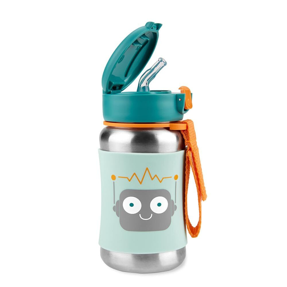 Skip Hop Spark Style SS Straw Bottle - Robot - 1