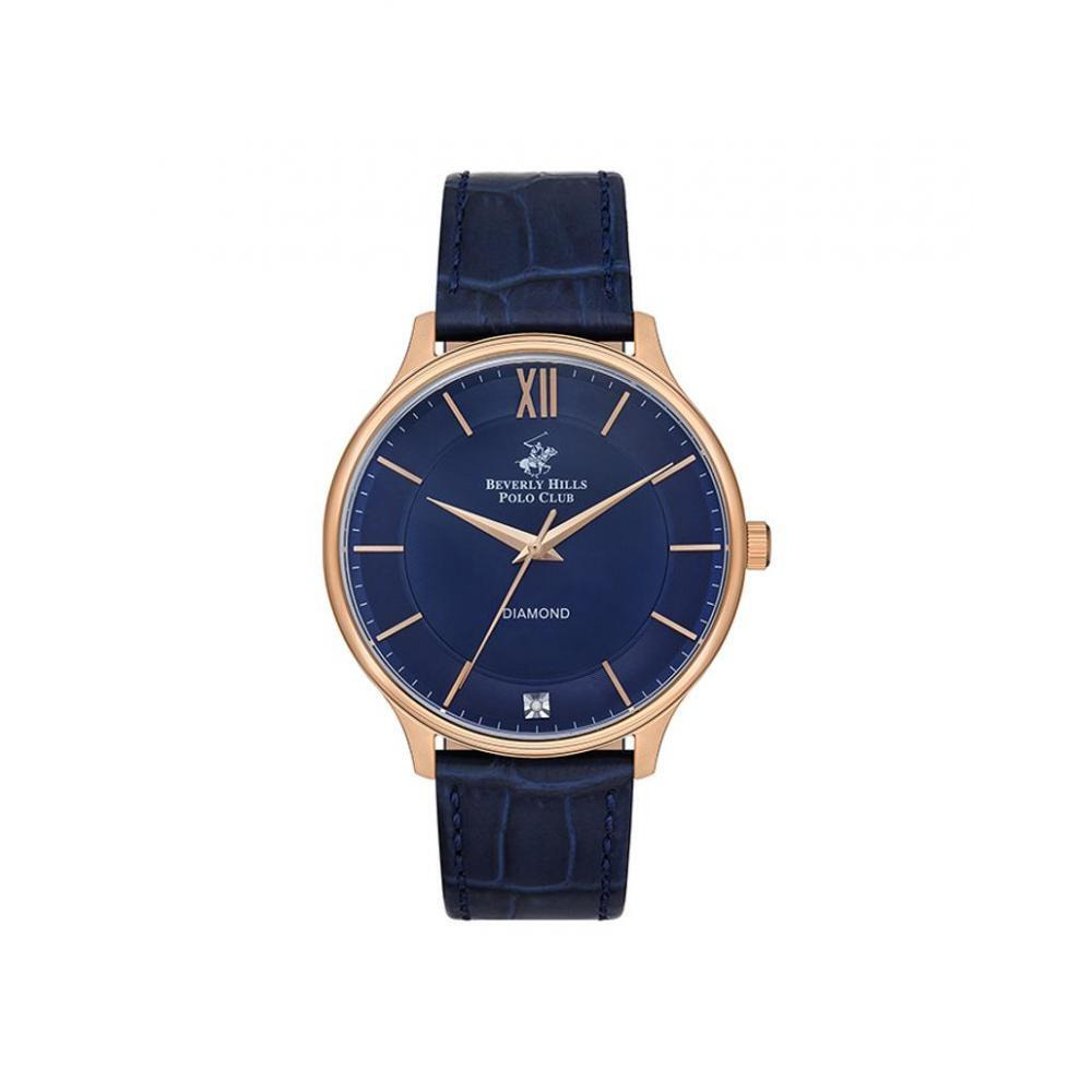 BEVERLY HILLS POLO CLUB Men's Analog Round Shape Leather Wrist Watch BP3308X.499 - 1