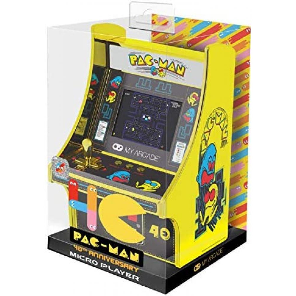 My Arcade Pac-Man 40th Anniversary Micro Player, Fully Playable, 6.75 Inch Collectible, Full Color, Gold Plated, Battery or Micro USB Powered (DGUNL-3 - 5