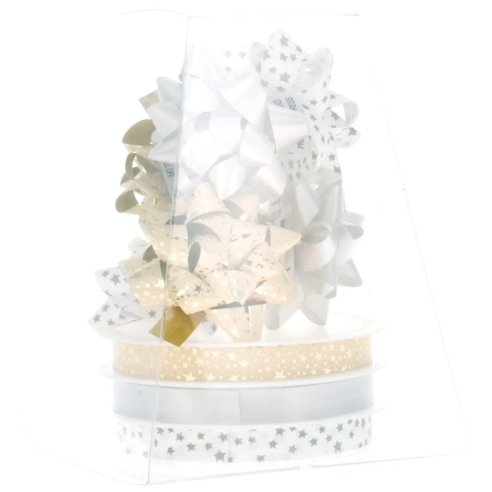 Набор бантиков и лент для упаковки подарков, Koopman, Рождественский, Коричневый и белый - 1