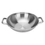 Fissman Wok Vero 32cm/5LTR With Glass Lid Stainless Steel - 4 miniature