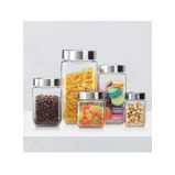 Treo By Milton Cube Storage Glass Jar, Set of 3, 180 ml, Transparent - 2 miniature