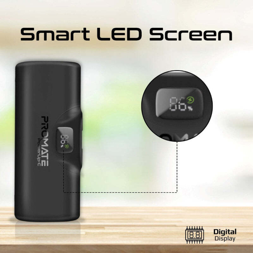 بنك الطاقة Promate Powerup-C فائق الصغر مع شحن سريع وموصل Usb-C مدمج - 2