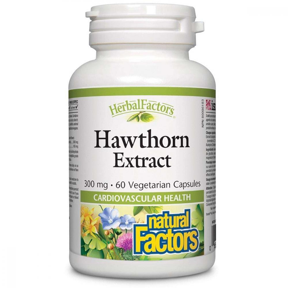 Natural Factors Hawthorn Extract, 300 mg, 60 Veggie Capsules - 1