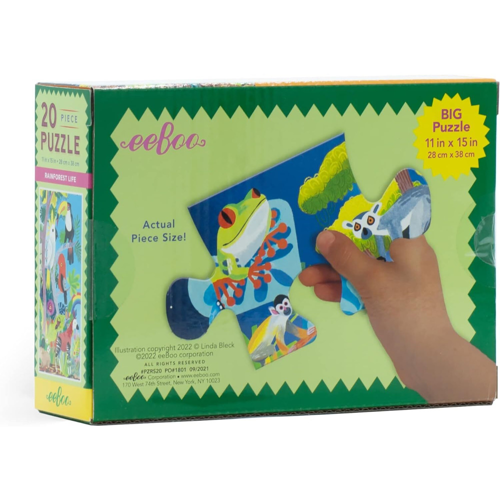 eeBoo Rainforest Life 20 Pieces Puzzle for Education and fun to play for kids. - 3