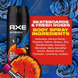 AXE Men Body Spray Deodorant, Skateboard & Fresh Roses, 150ml - 5 miniature