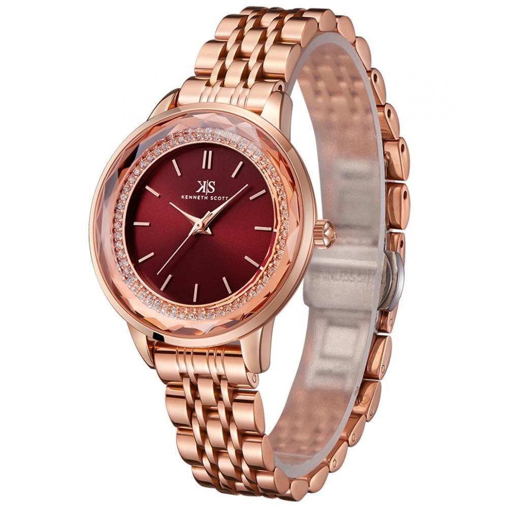 Kenneth Scott Women's Red Dial Analog Watch - K22532-RBKR - 2