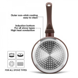 Fissman Deep Sauce Pan 16x8cm Mosses Stone Series Non Stick Aluminum Brown - 4 miniature