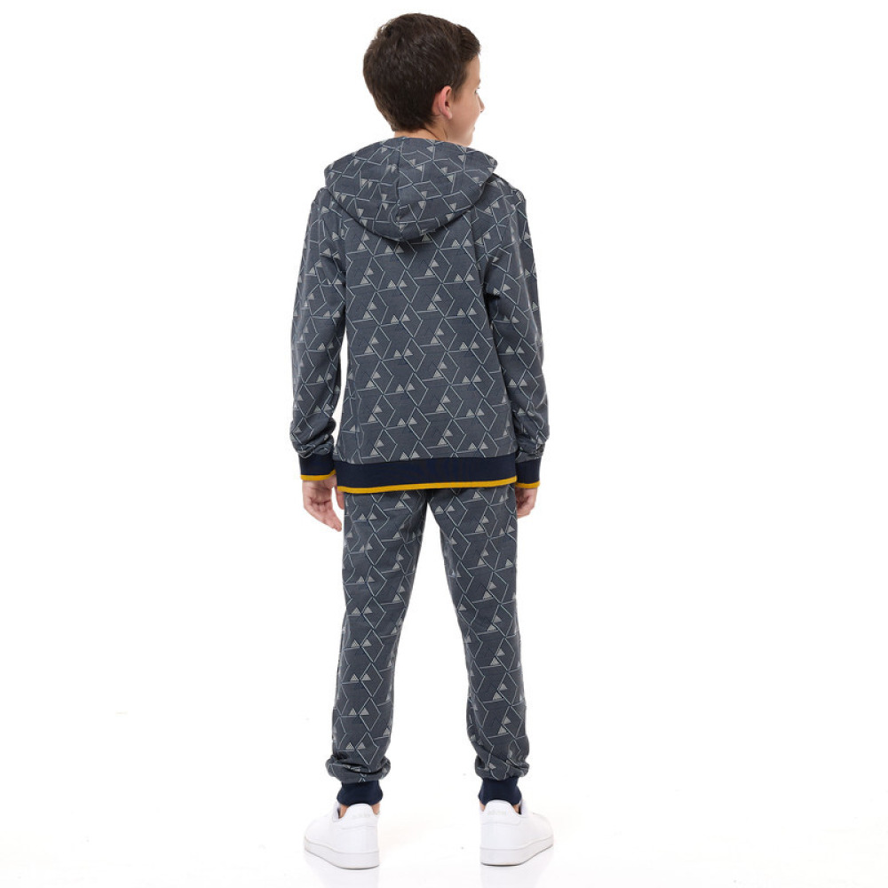 Boys' 2-Piece Printed Hoodie and Jogger Set (5-6 YRS) Grey - 3