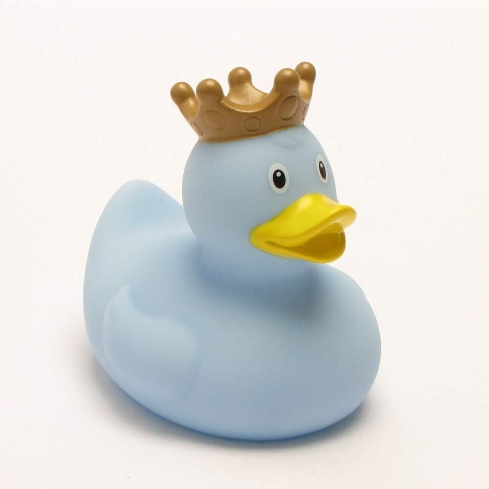 لعبة حمام ليلالو على شكل بطة مع تاج باللون الأزرق الفاتح - 1