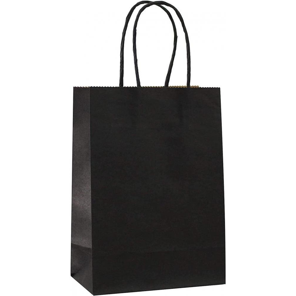 Coolbaby / Medium kraft paper gift bags, 12 pcs, 21x27x11 cm, black - 1