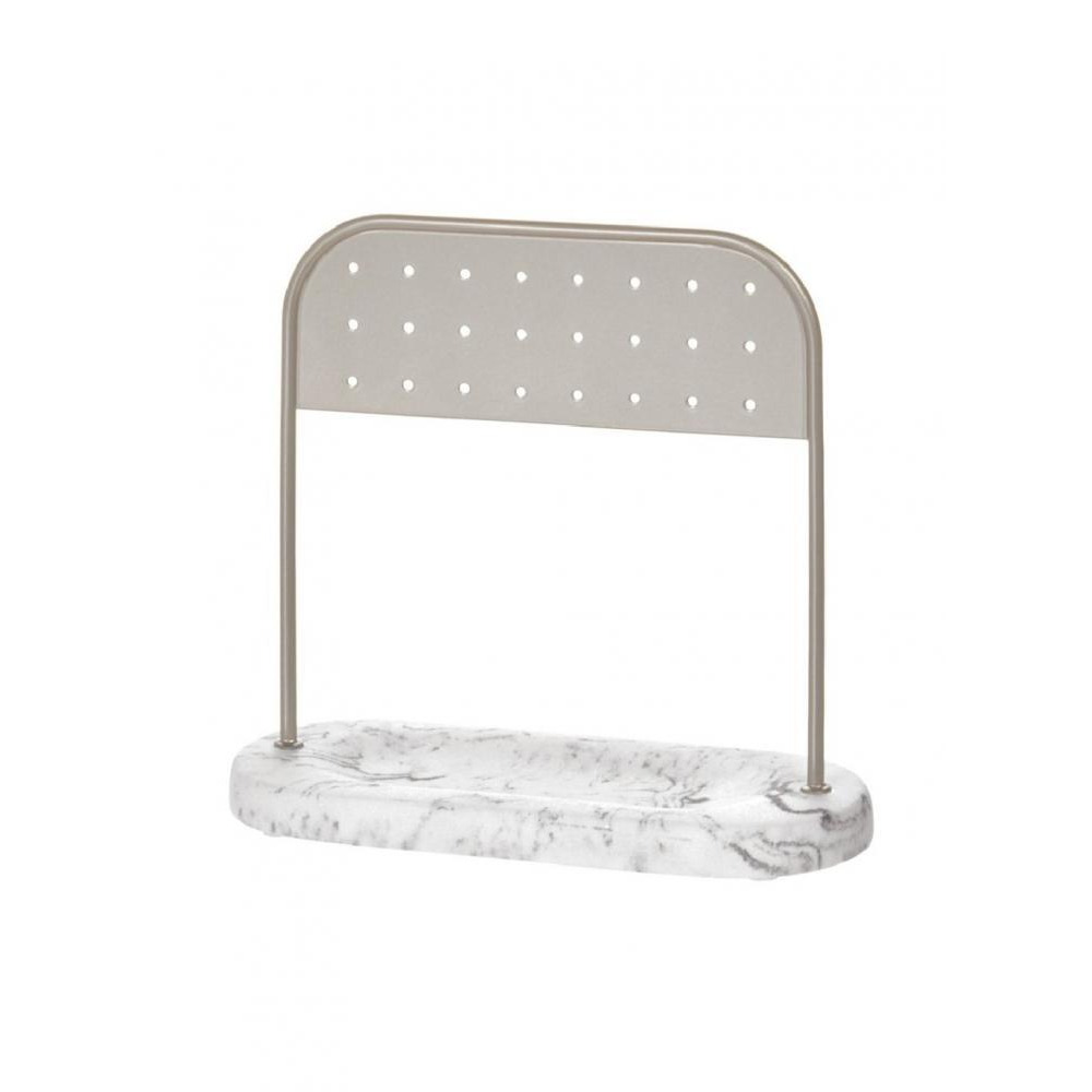 منظم أقراط داكوتا من Interdesign من الرخام الأبيض مقاس 6.2 × 5.5 × 2.5 بوصة - 1