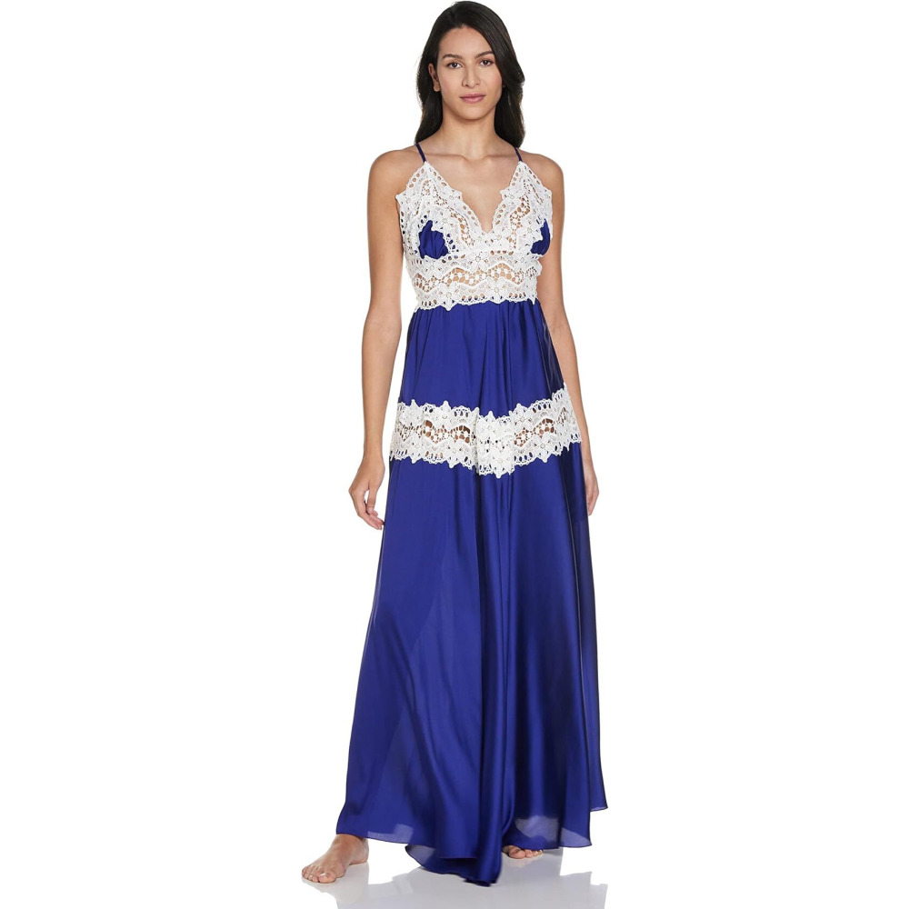 Nightgown Hidden Beauty Lingerie Divine Decadence V-Neck, Blue, one size - 1