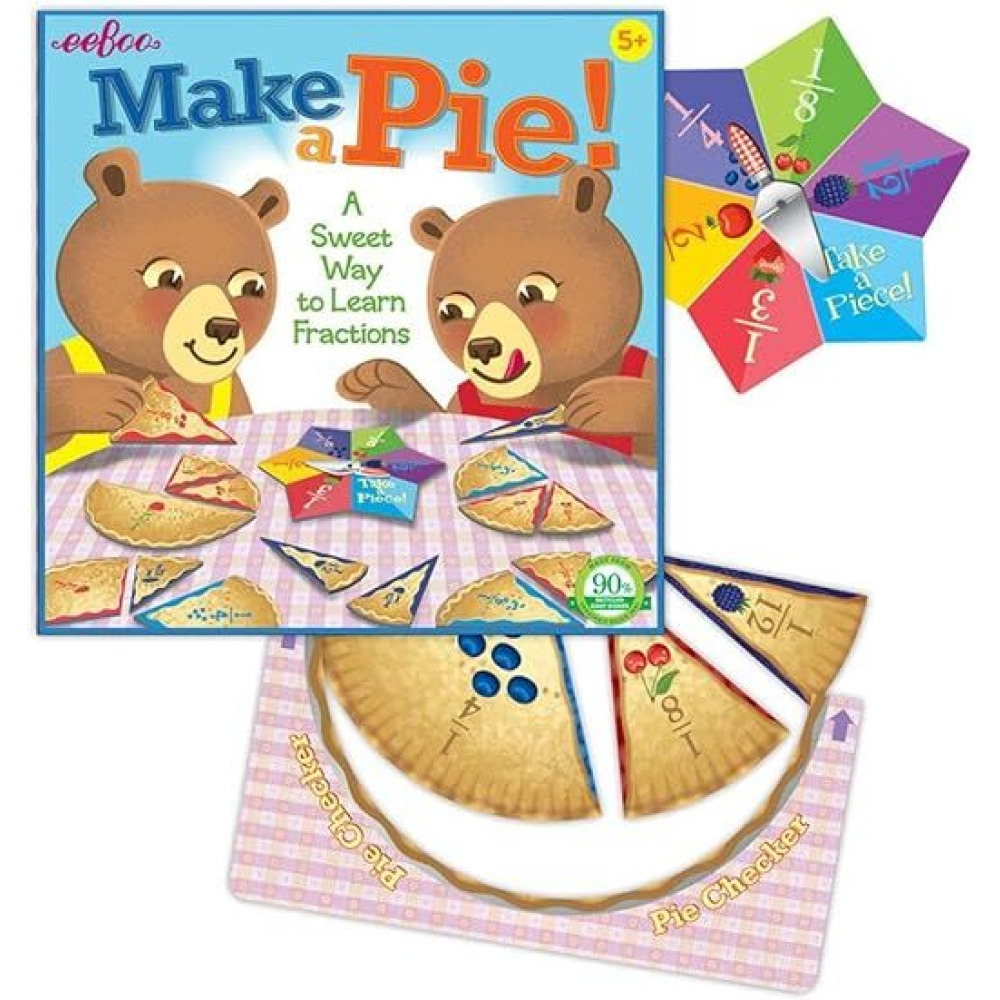 eeBoo Make a Pie Spinner Board Game for Kids, Learn Fractions for Education and fun to play for kids.  - 2