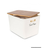 حاوية تخزين صغيرة ضخمة مع غطاء من الخيزران - 1 miniature