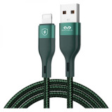 Miccell / Charging cable, 2.4A Ultra strong, USB to Lightning, 1M, Green, VQ-D129 - 2 miniature