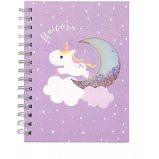 Generic / Notebook, Cute unicorn, 160 pages, Purple - 3 miniature