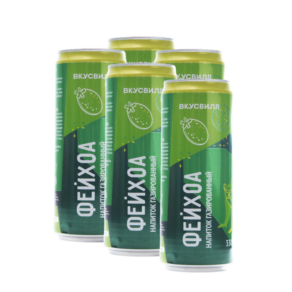 Vkusvill "FEIJOA" مشروب فوار غير كحولي، عبوة من 5، 330 مل - 1