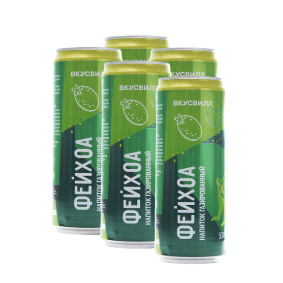 Vkusvill "FEIJOA" مشروب فوار غير كحولي، عبوة من 5، 330 مل