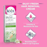 Veet, Silky Fresh, Hair removal cream, For dry skin, Shea butter & lily, 100 g - 2 miniature