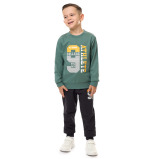 Boys' 2-Piece Sweatshirt and Jogger Set Green - Dark Gray 3-4 YRS - 2 miniature