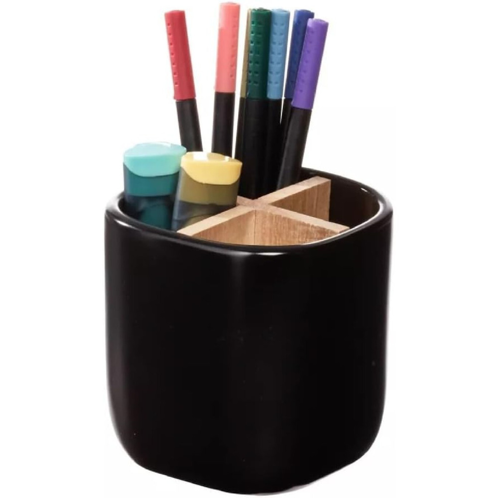 iDesign Eco Office Divided Ceramic Cup Black - 2