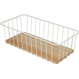 iDesign Wire and Paulownia Wood Pantry Bin 16 x 8 x 5 inch - 2 miniature