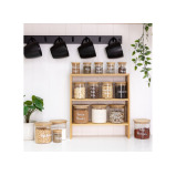 رف صغير من الخيزران مكون من 3 طبقات لعلب سعة 200 مل و500 مل - 2 miniature