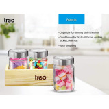 Treo Cuwood Jar 310 ml with Wooden Tray Set of 3 - 3 miniature