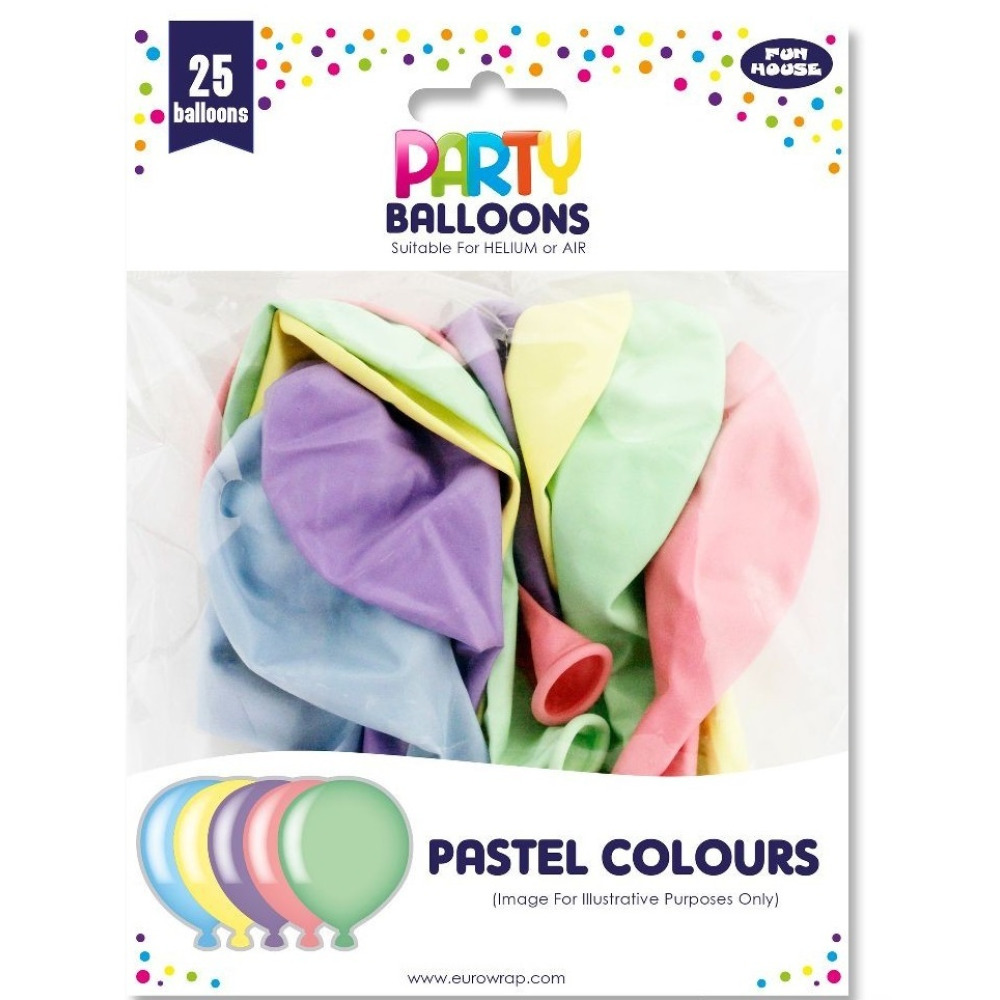 Fun House Party Balloons Pastel Pack of 25 - 1